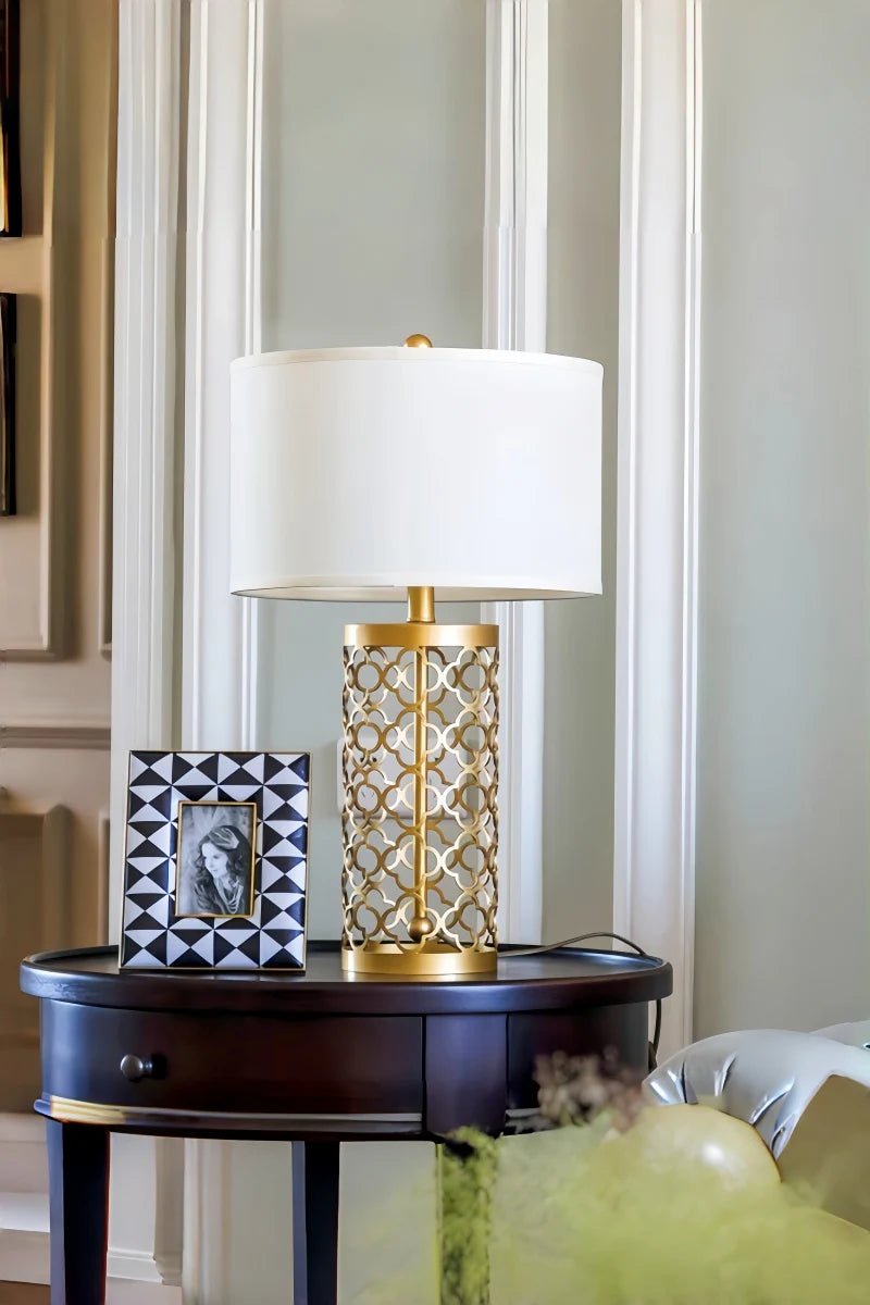 Carved and hollowed-out table lamp