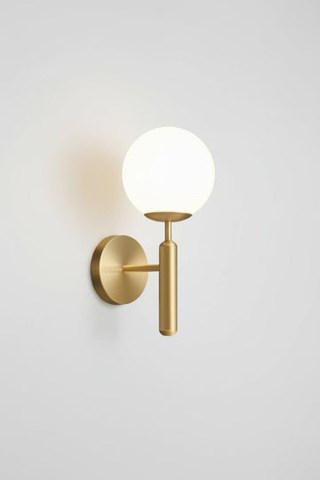 Glass white sphere wall lamp
