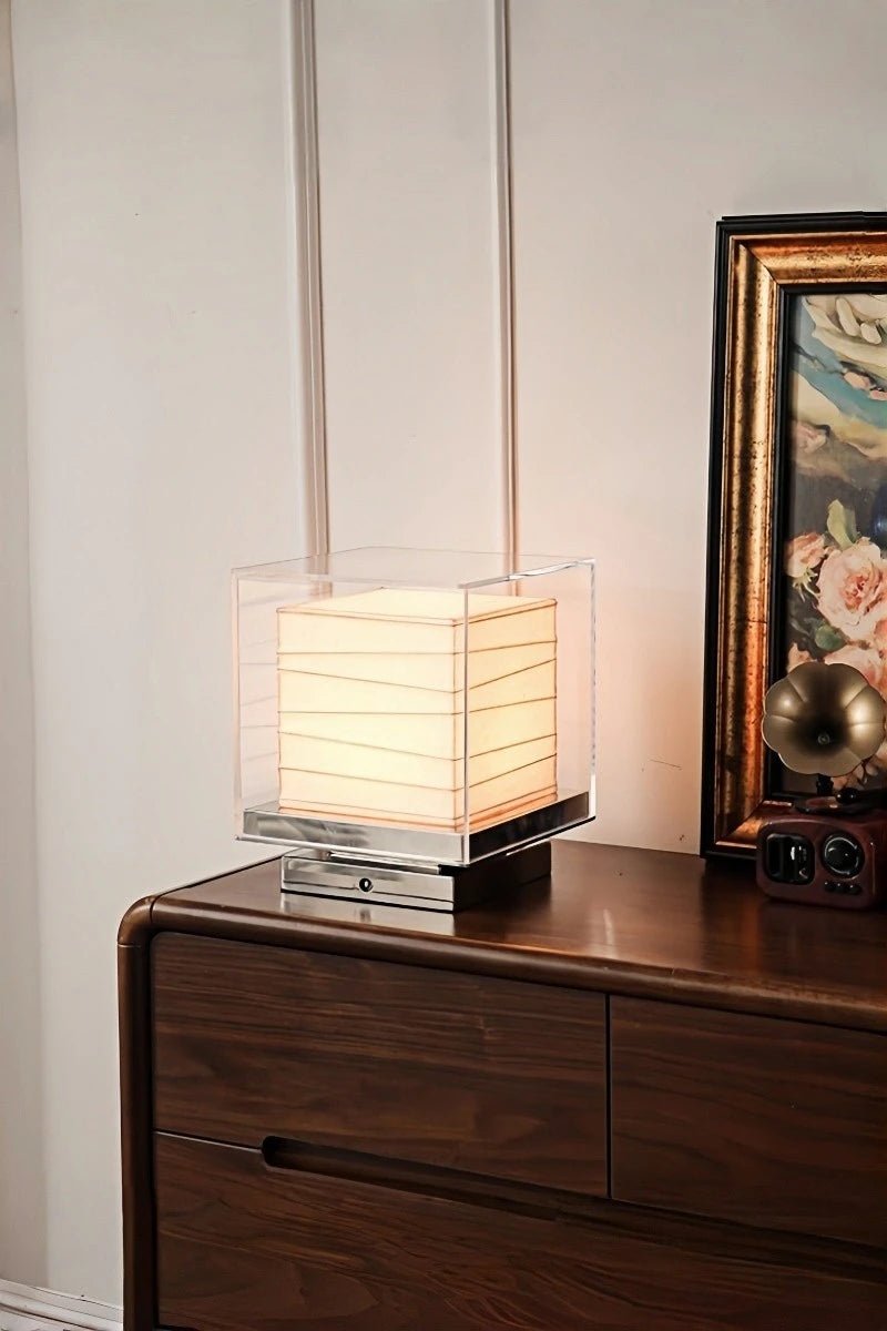 Japanese-style square table lamp