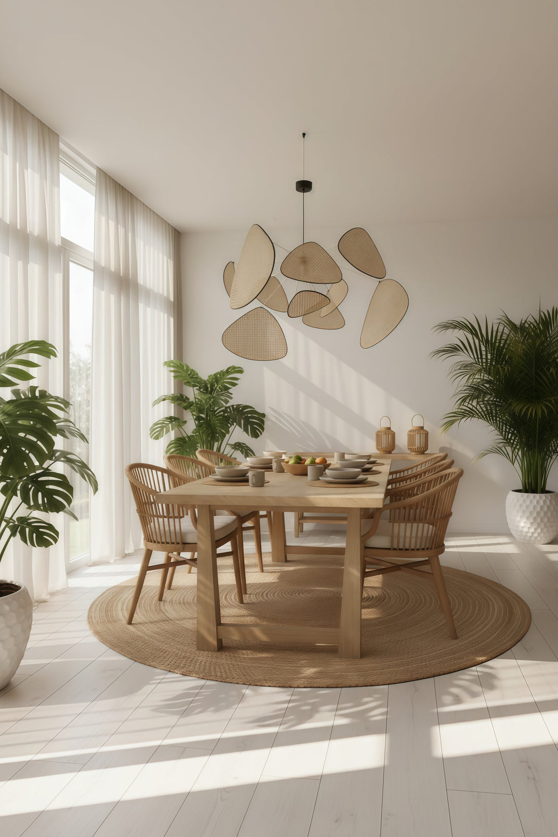 Wicker Fishing chandelier